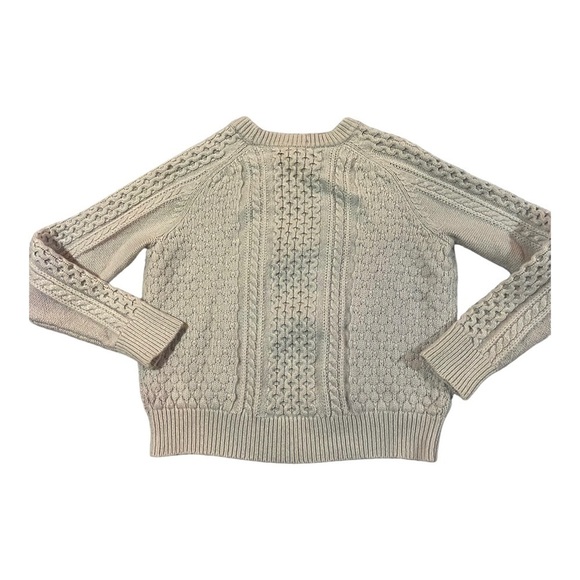 J Crew Popcorn cable-knit sweater Sz L Pebble - Picture 1 of 8